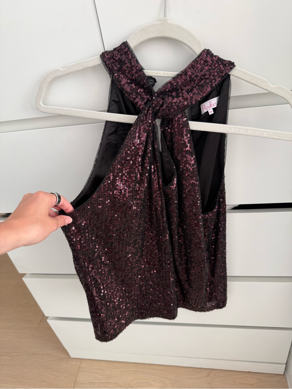 Parker Plum Sequin Halter Camisole
